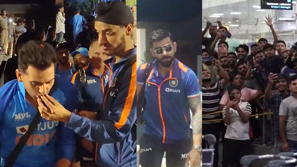 IND vs SA: एयरपोर्ट पर हुआ टीम इंडिया का जोरदार स्वागत, विराट को देख चिल्लाए फैंस हुआ डांस और केक भी काटा गया।