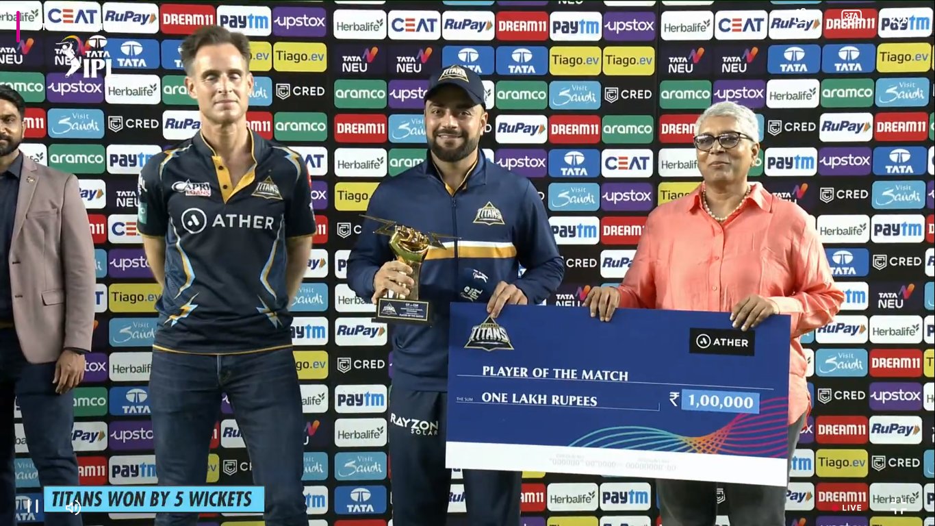 CSK VS GT : "बल्लेबाजी पर दे रहा हूं खासा ध्यान..." राशिद खान को मिला MOM का ख़िताब