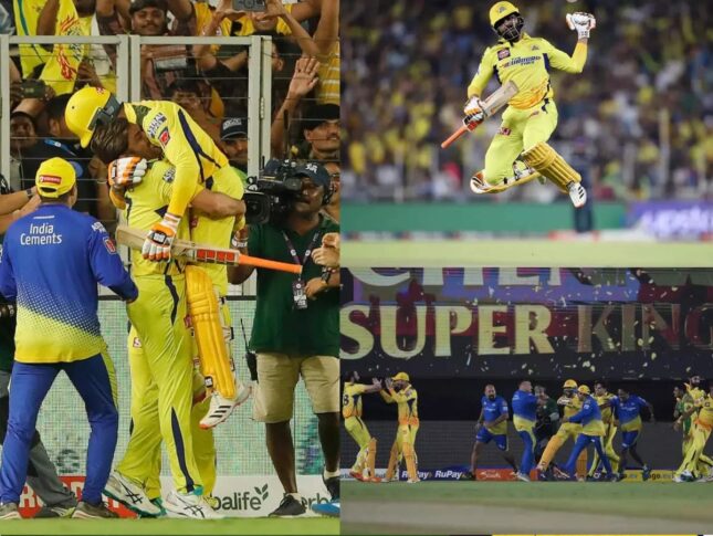 IPL Final, CSK vs GT : की जीत से गदगद हुए धोनी ने जडेजा को उठाया गोद, दर्शक भी हो उठे भावुक, देखिए वीडियो