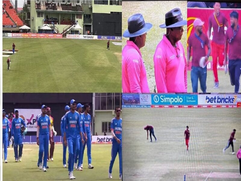 IND vs WI : भारत-वेस्टइंडीज मैच में अचानक आया बड़ा ब्लंडर, मैदान पर उतरकर टीमों को लौटना पड़ा वापस, कभी नहीं देखा गया ऐसा नजारा